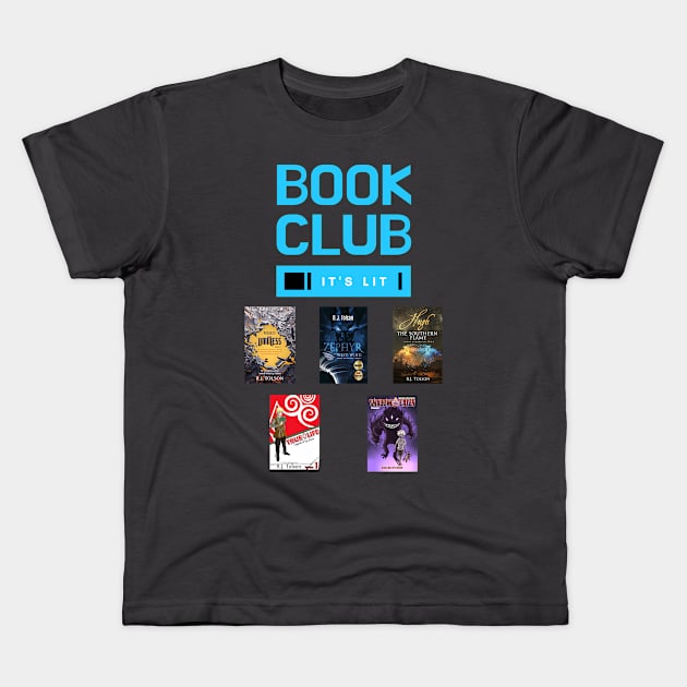 Book Club, It's Lit! Feat. 4 of RJ's Books Kids T-Shirt by RJ Tolson's Merch Store